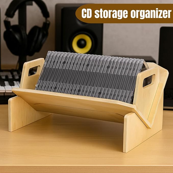 Wood Desktop Bookshelf, Tabletop Book Storage Rack Display Shelf with Handle, Tilting Office Bookcase Magazine Holder CD Rack for Office, Study Room, No Tools Required