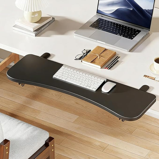 Black,76 * 24,Ergonomics Desk Extender Tray, Desktop Extender, 30"x9.4" Clamp on Table Mount Arm Wrist Rest Shelf, Small Table Edge Extender Tray, 90° Foldable Computer Arm Rest for Desk