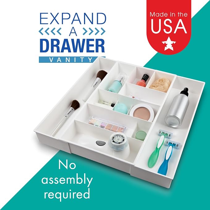 Dial Industries Expandable Vanity Drawer Makeup Organizer Desk Storage Tray