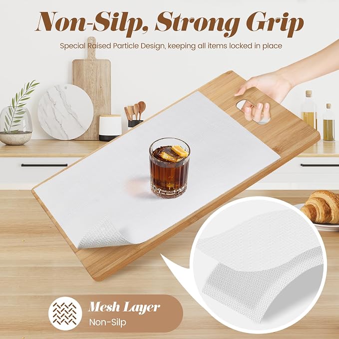 Drawer Shelf Liner for Kitchen Cabinets, Non Adhesive Slip Resistant Shelf Paper Easy to Clean, Strong Grip Thickened Waterproof Washable Mats for Pantry Shelves Cupboard Dresser(White, 12 in x 10 FT)