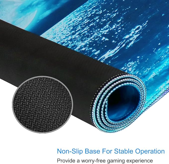 Naukay Large Mouse Pad, 31.5x15.7 inch Large Extended Computer Keyboard Mouse Mat, Water Resist Non-Slip Mousepad Rubber Base Long XXL Gaming Mouse Pad for Work & Gaming, Office & Home