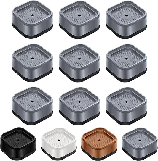 shouwuhho 9 Pack Furniture Risers Adjustable Bed Risers Heavy Duty Lifts Height 1", Square Stackable Bed Risers 1, 2 or 3 Inch for Desk Leg Table Couch Sofa Chair Bed Frame Legs Dorm, Gray