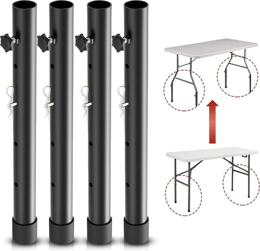 Folding table risers for Folding Tables Straight/Bent Leg, Dural Folding Table Leg Extensions 4 Levels/Heights Table Leg extenders 3.6in | 6.77in | 10in | 13in-All for Treating Your Back pain
