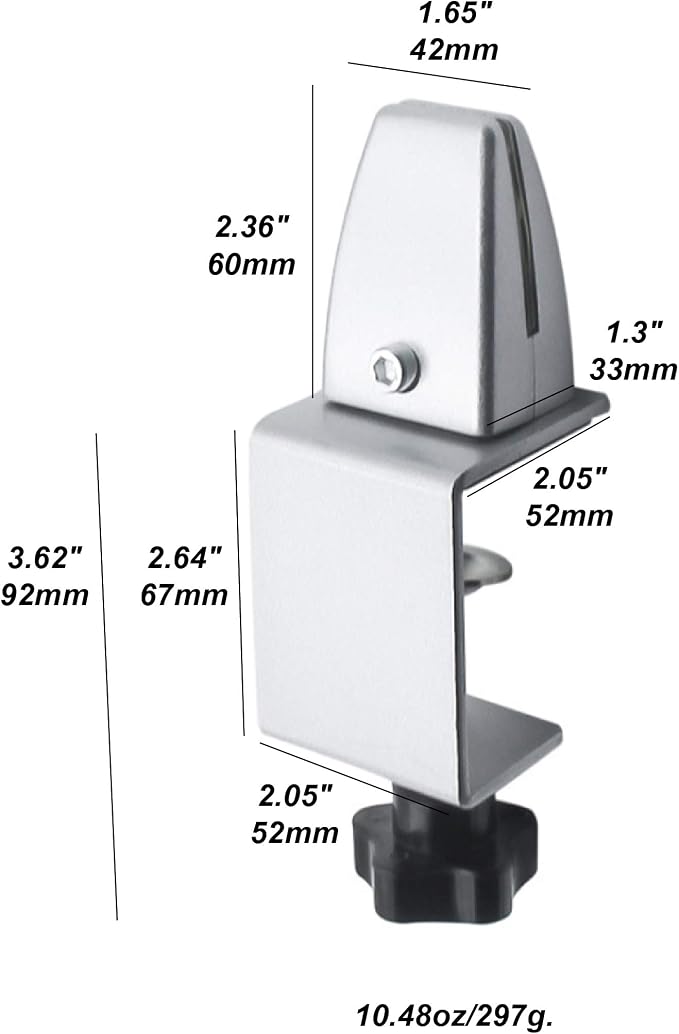 Sneeze Guard Support Clamp Partition Aluminum Adjustable Partition Clamp Acrylic Desk Divider Support Clamp Desk Shield Clamp Privacy Panel Clamp for Plexiglass Shield for Countertop Reception 4 Pack