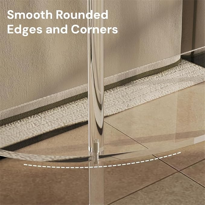 Portable Acrylic Corner Shelf Table with Two Tiers for Efficient Use of Space Saving in Any Room Organization