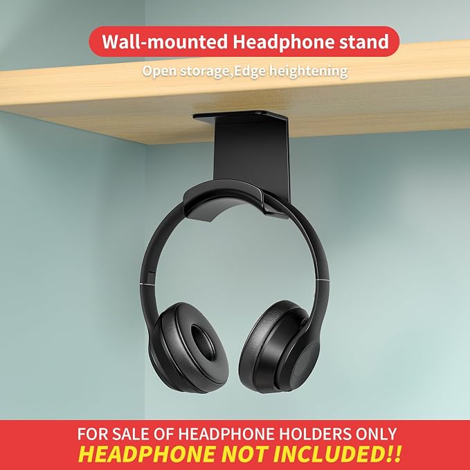 Game Headphone Stand for Desk Mini Headphone Hanger Holder with Strong Adhesive Game Headset Stand Headphone Holder-Under Desk…