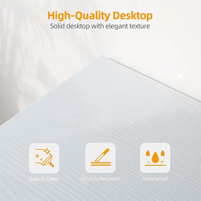 TIQLAB Small Computer Desk with Power Outlets, 40 Inch L Shaped Desk with Reversible Shelves, Gaming Desk Corner Desk Study Writing Desk for Home Office Bedroom Small Space, White