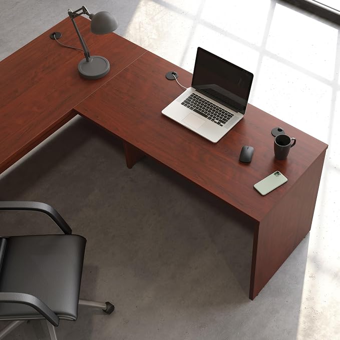 Sauder Affirm 48x24 Desk Shell/Credenza/Return, Classic Cherry Finish