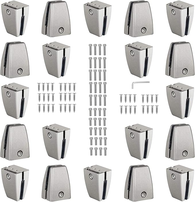 20 PCS Office Desk Partition Support Bracket,Desk Divider Clamp Brackets Shelf Clip Clamp Holder Screen Clip Holders,Desk Privacy Screen Clips Clamps Sneeze Guard Bracket Support 0-1/2" Panel