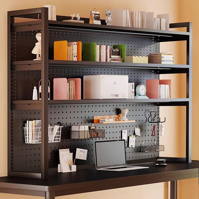 Dorm bookshelf,Desk Organizer Shelf,Desktop bookshelf,Desktop Storage Shelf,lift desk bookcase,desk hutch dorm，multipurpose bookshelf storage rack,student pegboard bookcase,home office racksdisplavs(B