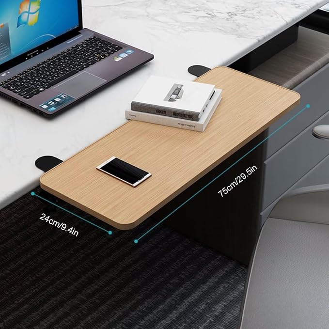 Clamp Desk Extender, Foldable Desktop Shelf Organizer for Home Office Gaming Room, No Drill Desk Shelf