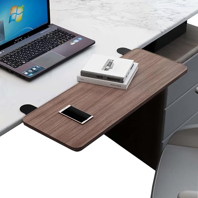Space Saver Foldable Desk Extension Shelf - Clamp-On Arm Rest Platform for Home Office, Kitchen Counter, or Small Desks