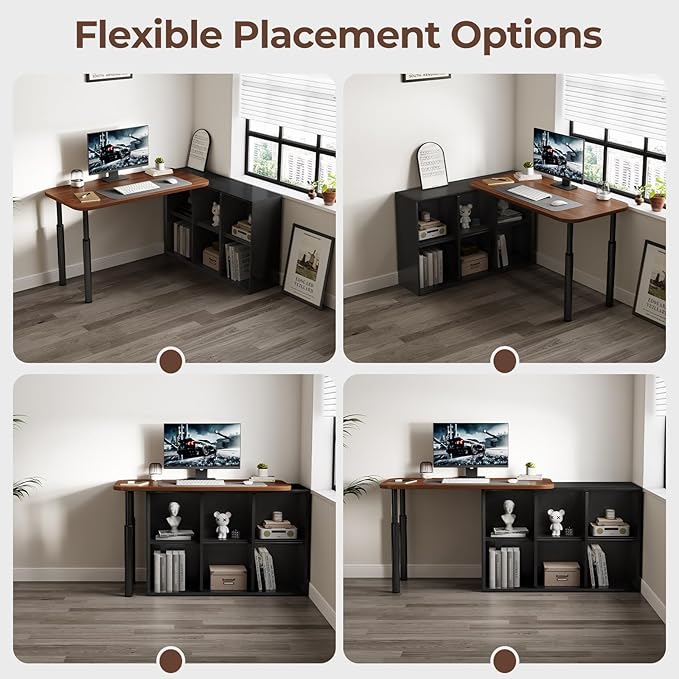 CycleCrew Large L-Shaped Desk Extension, 47.2" L Freestanding Desk Extender with Adjustable Height, Full-Size Tabletop Extension for Existing Desk, Space Saving Workstation Expansion for Home Office