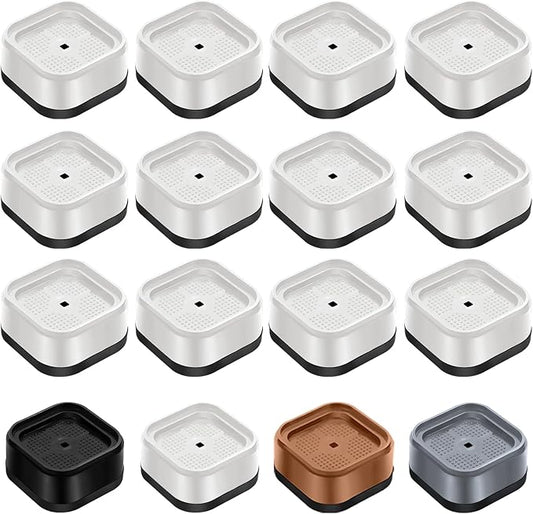 shouwuhho 12 Pack Furniture Risers Adjustable Bed Risers Heavy Duty Lifts Height 1", Square Stackable Bed Risers 1, 2 or 3 Inch for Desk Leg Table Couch Sofa Chair Bed Frame Legs Dorm, White