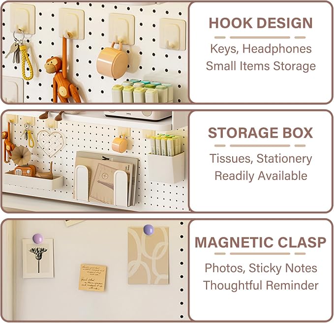 Clamp On Desk Organizer Shelf,White Desk Extender Pegboard Workstation,Computer Desk Accessories for Office, Desktop Shelving System,Desktop Bookshelf Storage Shelves for Desk,39.4in