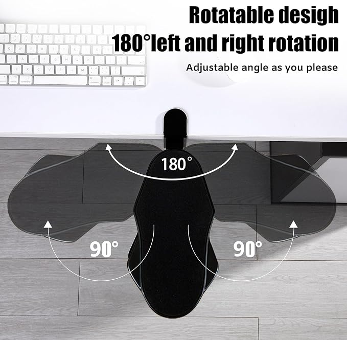 Computer Arm Rest for Desk, 180° Adjustable Rotating Desk Extender Tray, 90° Foldable Elbow Arm Support, Ergonomic Desk Arm Wrist Rest Shelf for Home and Office