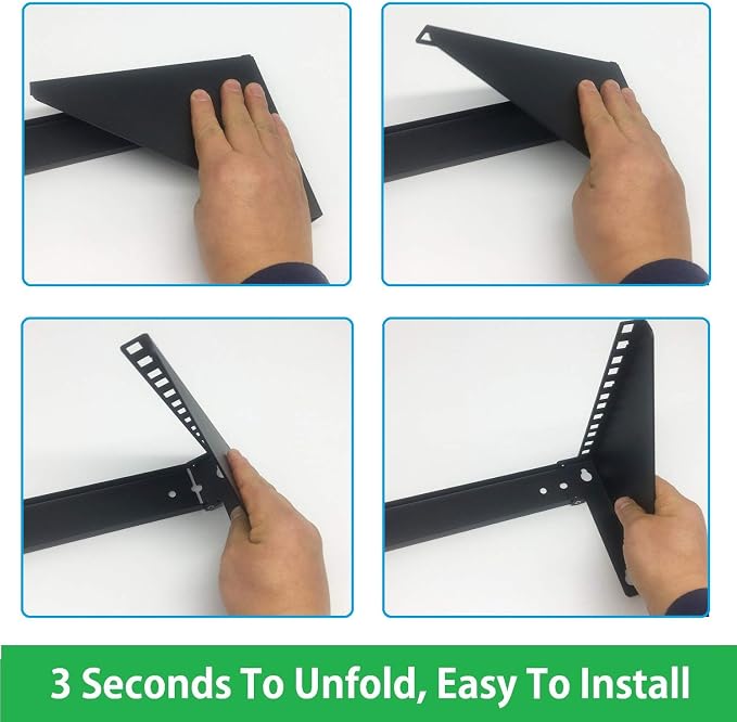 4U19 Inch Vertical Wall Mount Patch Panel Bracket and Heavy Duty 125 lbs Capacity Wall Mountable Server Rack (4U150)