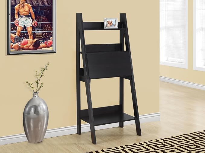 Monarch Specialties Tryy Ladder Desk - Bookcase - Wall Bookshelf - Stand Shelf, 61"H, Cappuccino