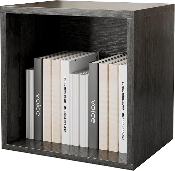 FUSUNBAO Magic DIY Cube Storage Organizer Stackable Cubes for Home Books Clothes Toy-Modular Cubby Storage System-Office Cubical-Bookcase Closet(French Oak,General Cube)