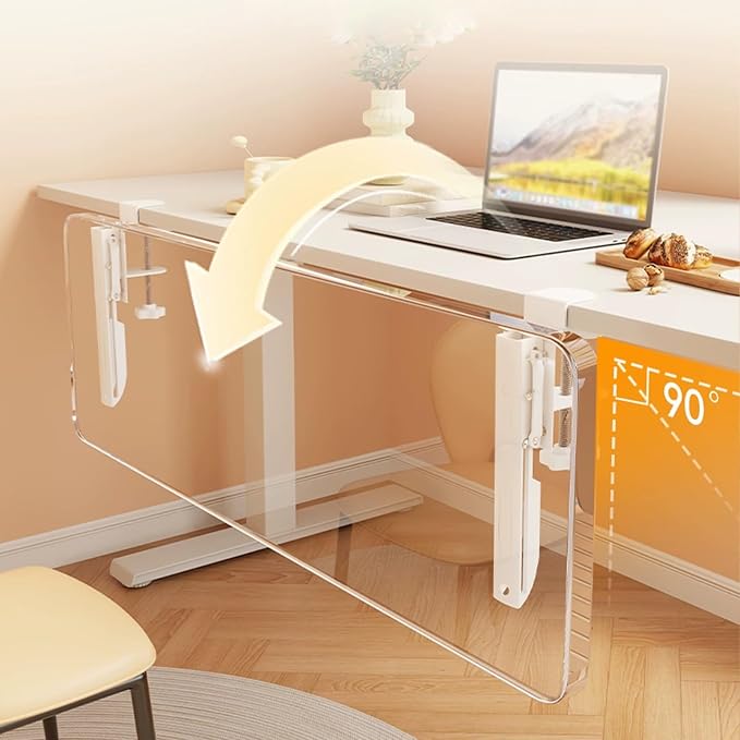 Clamp-on Desktop Extension Arm Tray,90-degree Foldable Side-extension Tray,Ergonomic Design,No-drill Installation,Suitable for Home Office Desks(80cm/31.5in)