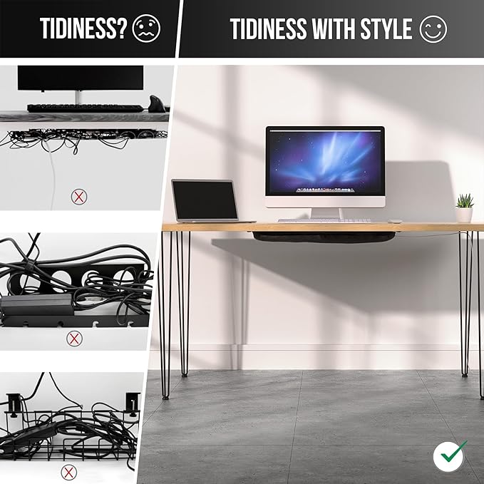 Cable Management net - Under Desk Cable Management Tray - Cable net - Wire Management Under Desk - Cord Organizer