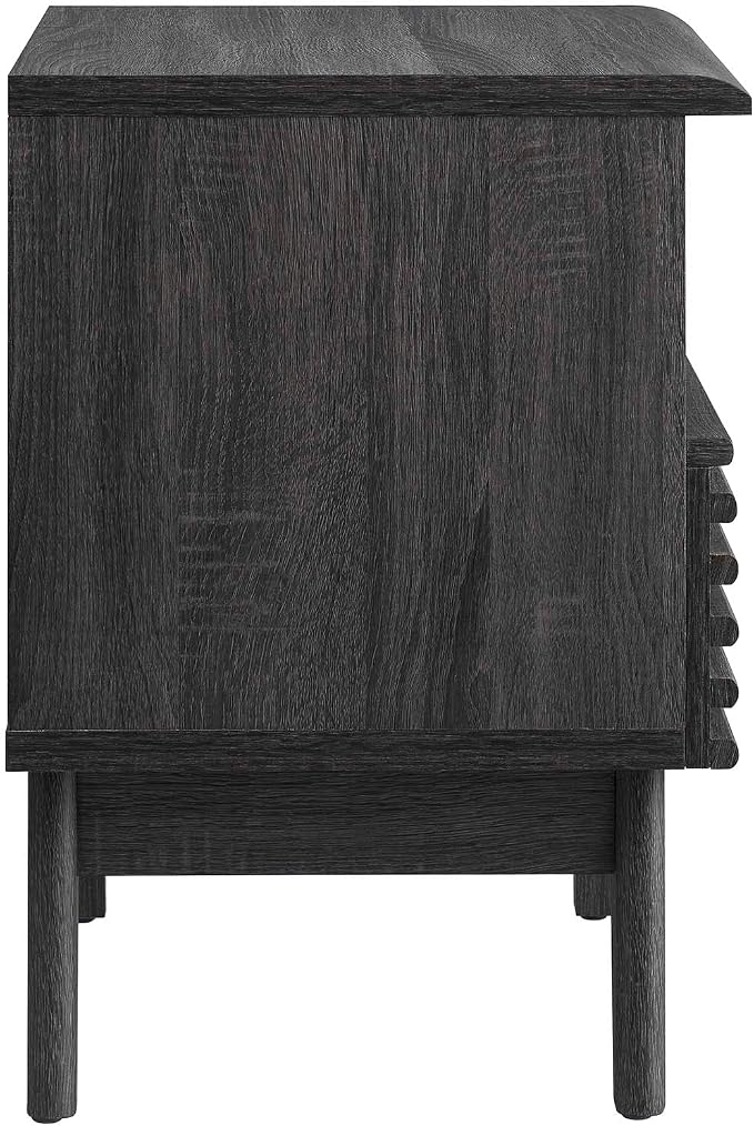 Modway Render Mid-Century Modern, One-Drawer Nightstand, Charcoal