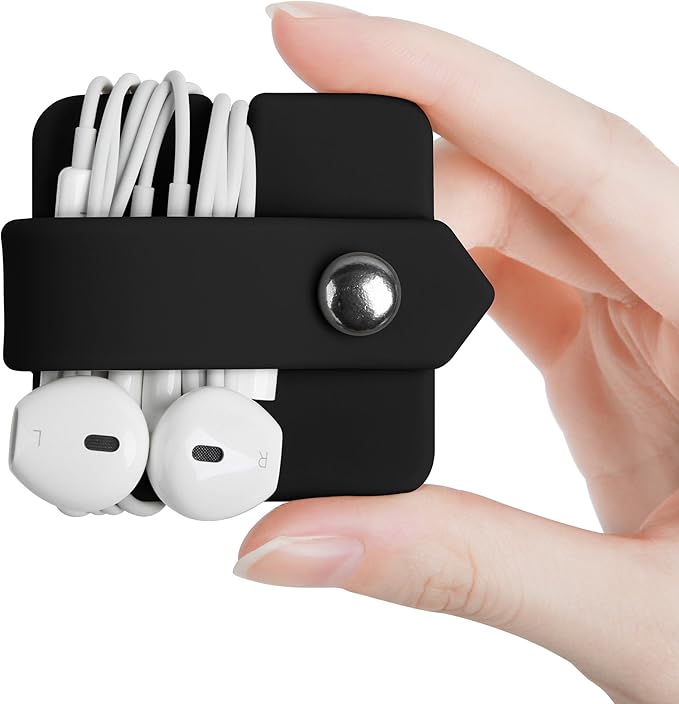 Headphone Case Cord Organizer Earbuds Holder Earphones Case Wrap Winder Headset Keeper Cord Manager Cable Organizer Black | Cord Organizer