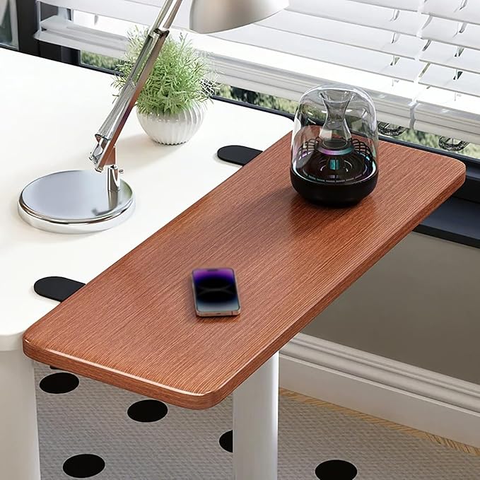 Ergonomic Wide Desk Tray,Invisible Installation Desk Extension Panel,Folds Flat For Storage,High Load Capacity,Ideal For Office And Home Use(Teak,60cm/23.6in)