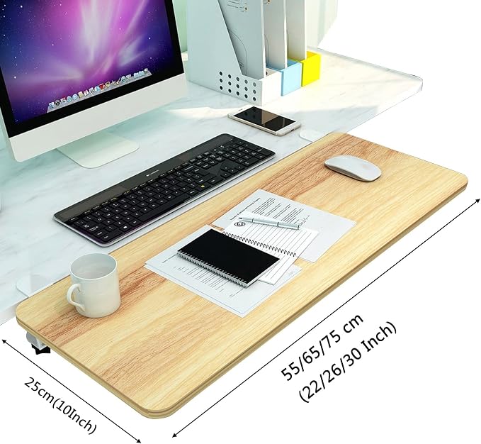 V3VOGUE 90° Foldable Desk Extender Armrest Shelf, Extended Desktop and Space Saver, Clamp-On Keyboard Drawer Tray, with K-Bracket, Ergonomic Computer Elbow Arm Support Relieve Fatigue