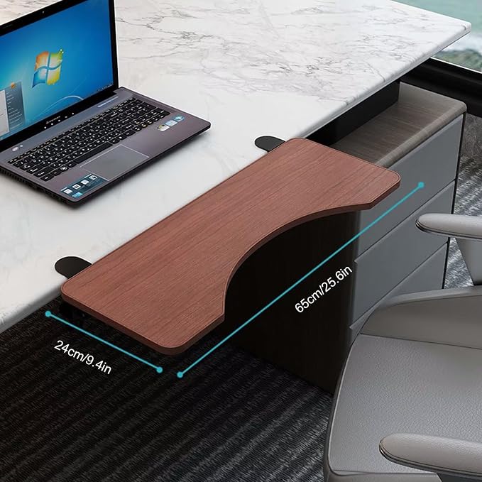 Ergonomic Clamp-On Desk Extender Tray - Foldable Keyboard & Arm Support - No Drill Desktop Organizer for Office/Gaming