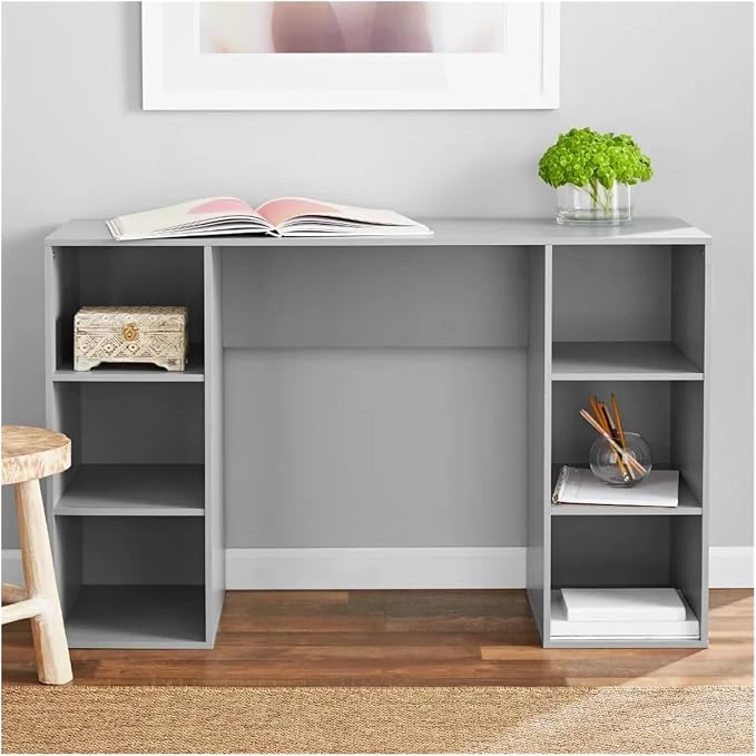 6-Cube Storage Computer Desk, White,for Office use