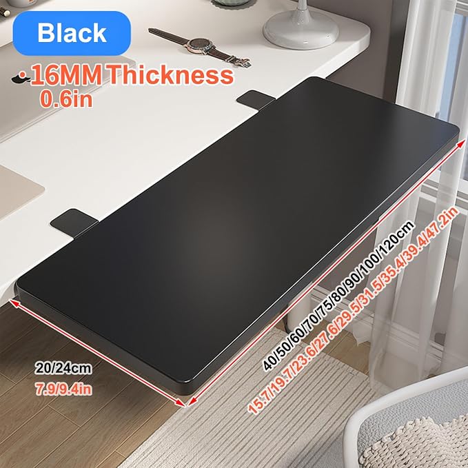 Desk Extender Tray, Clamp-on Kitchen Table Extender Extension Baffle, Ergonomic Desk Extender, Computer Armrest Table Stand, Countertop Gap Rack Suitable for Home Office Desktop Extension