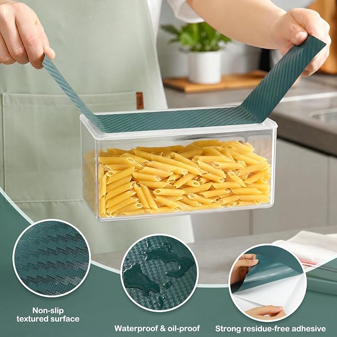 Self-Adhesive Shelf Liner Kitchen Liner, Waterproof Backed Paper Easy Peel and Stick Contact Liner Without Residue for Decor Your Desk Surface, Kitchen Countertops (Green, 11.8 x 118.1 inches)