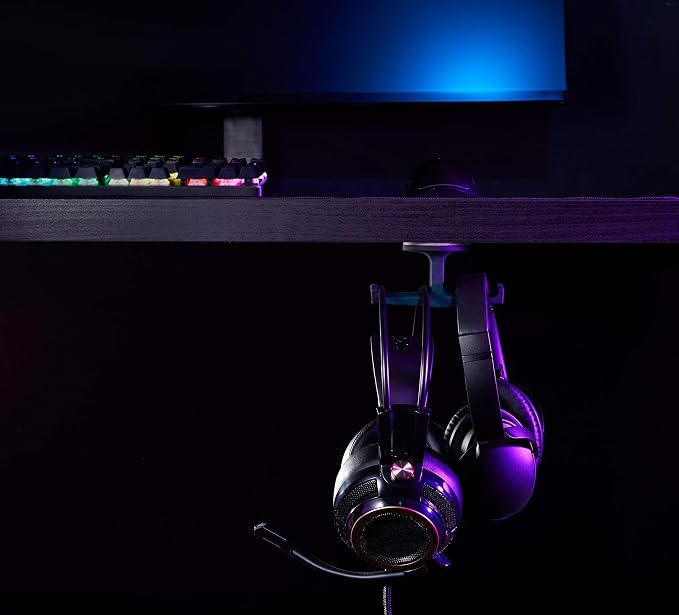 GLORIOUS Trident – Under Desk Gaming Headset/Headphone Stand Mount Holder (VR Headset Compatible)