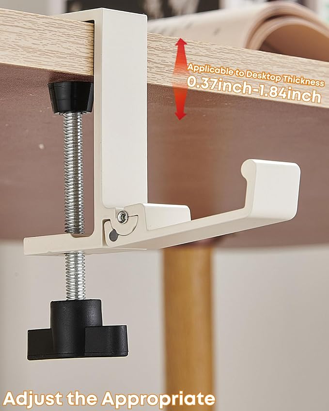 Headphone Stand for Desk , Aluminum Alloy Foldable Headphone Holder - Headset Stand Hook Mount, PC Gaming Headset Holder Under Desk Clamp for Office, Computer, Student Class Table, Handmade Table