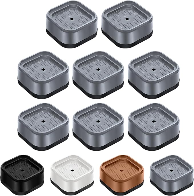 shouwuhho 8 Pack Furniture Risers Adjustable Bed Risers Heavy Duty Lifts Height 1", Square Stackable Bed Risers 1, 2 or 3 Inch for Desk Leg Table Couch Sofa Chair Bed Frame Legs Dorm, Gray