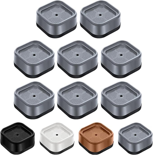 shouwuhho 8 Pack Furniture Risers Adjustable Bed Risers Heavy Duty Lifts Height 1", Square Stackable Bed Risers 1, 2 or 3 Inch for Desk Leg Table Couch Sofa Chair Bed Frame Legs Dorm, Gray