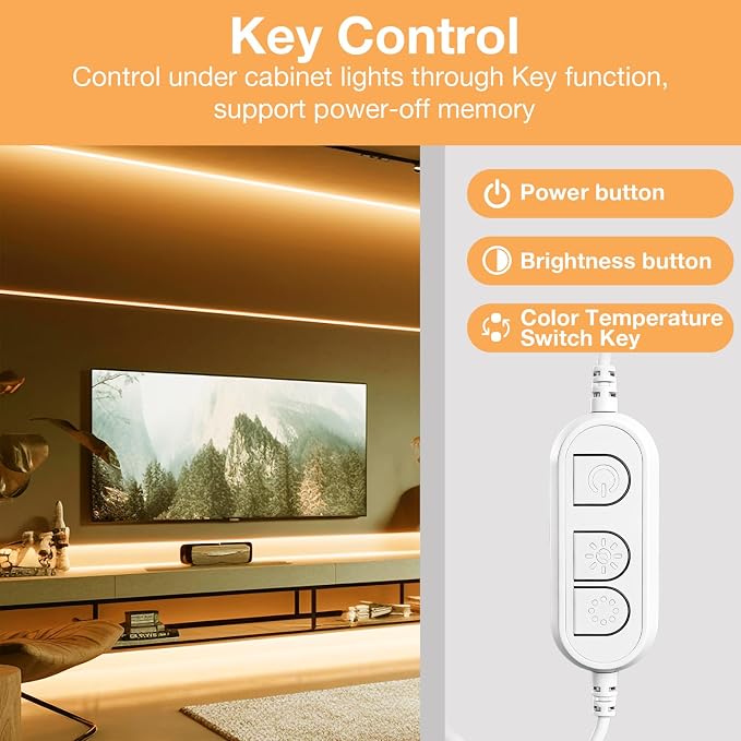 DAYBETTER Under Cabinet Lighting kit,8 PCS Under Cabinet Lights,Dimmable LED Strip Lights for APP Control,LED Lights for Kitchen Cabinet,Counter Shelf 2700K-6500K Warm to Daylight White,Timing,13.2ft