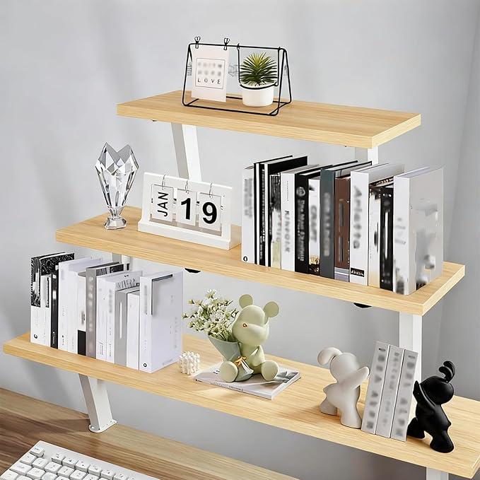 Desktop Shelf Organizer, 24in Space-Saving Desk Storage Rack, 1 Tier Hutch Shelf for Home Office Study, Clamp On Design
