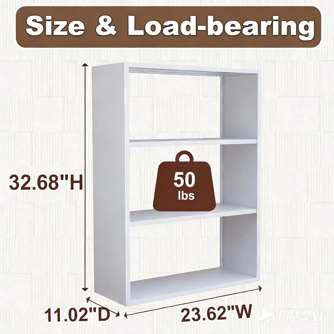 3 Tier Small Book Case, Space-Saving Corner Shelf for Desk Side, Under Desk, Sofa Side & Bedroom, Expand Your Storage in Small Spaces, Home, Office & Apartment Organizer