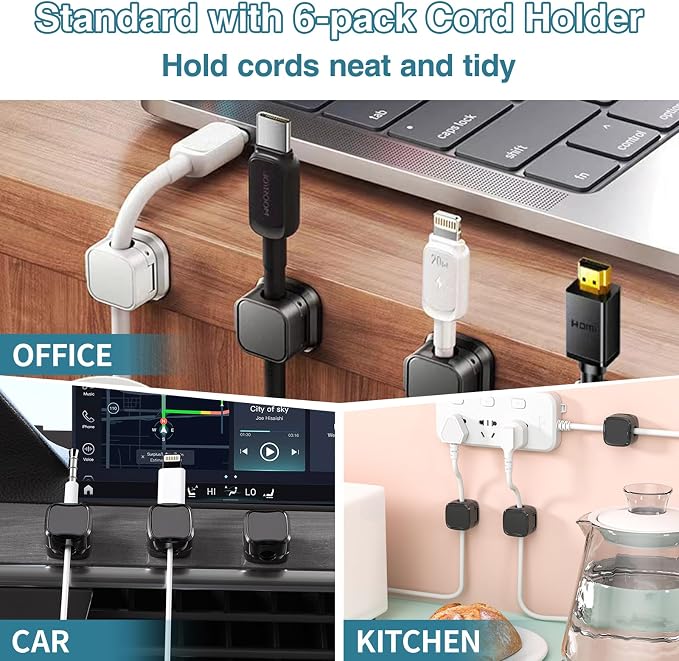 No Drill Under Desk Cable Management Tray, SONATURE 25.3" Cord Organizer for Table, Clamp Mount Desk Cable Management, Premium Carbon Steel Cable Organizer for Office, Home (Black)