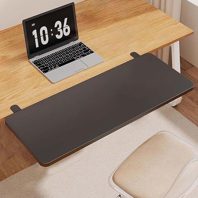 Ergonomic Desk Extension Tray No Drill Office Shelf Adjustable Computer Stand for Home Office Space-Saving DeskCurved Monitor Riser for Improved Comfort.