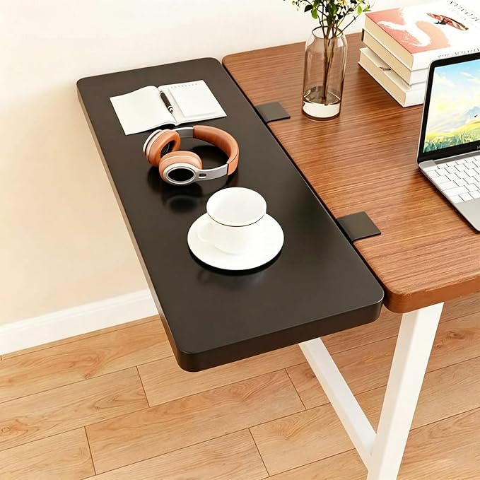 Ergonomic Desktop Extension Tray, 90°Foldable Desktop Side Extension Panel, Suitable for Widening Desktops in Home and Office Black A 60 * 25cm/23.6 * 9.8"