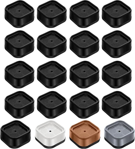 shouwuhho 16 Pack Furniture Risers Adjustable Bed Risers Heavy Duty Lifts Height 1", Square Stackable Bed Risers 1, 2 or 3 Inch for Desk Leg Table Couch Sofa Chair Bed Frame Legs Dorm, Black