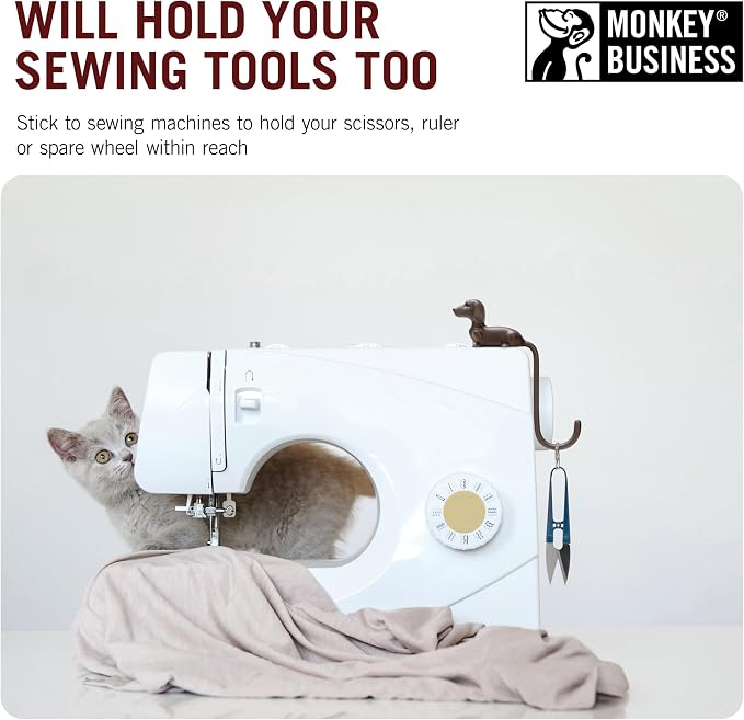 Monkey Business Rusty The Dog Tail Hook for Computer Screen, Desk Headphone Hanger Organizer Decorative Hooks, Adhesive Hook for Hanging Keys Cables Hats and Computer Accessories