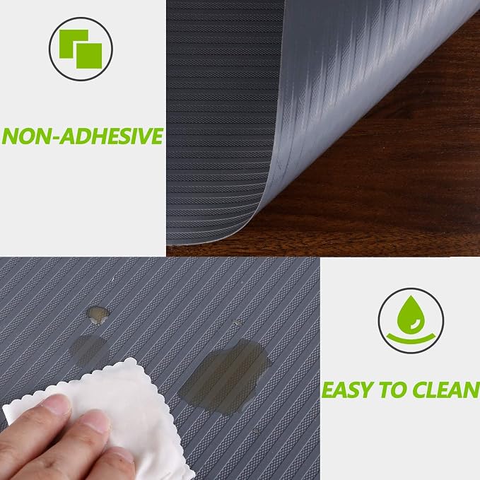Drawer and Shelf Liner, Shelf Liner Non Adhesive Refrigerator Mats Washable, No Odor Plastic Pantry Liners Wire Shelf Paper Drawer Liner for Cupboard Kitchen