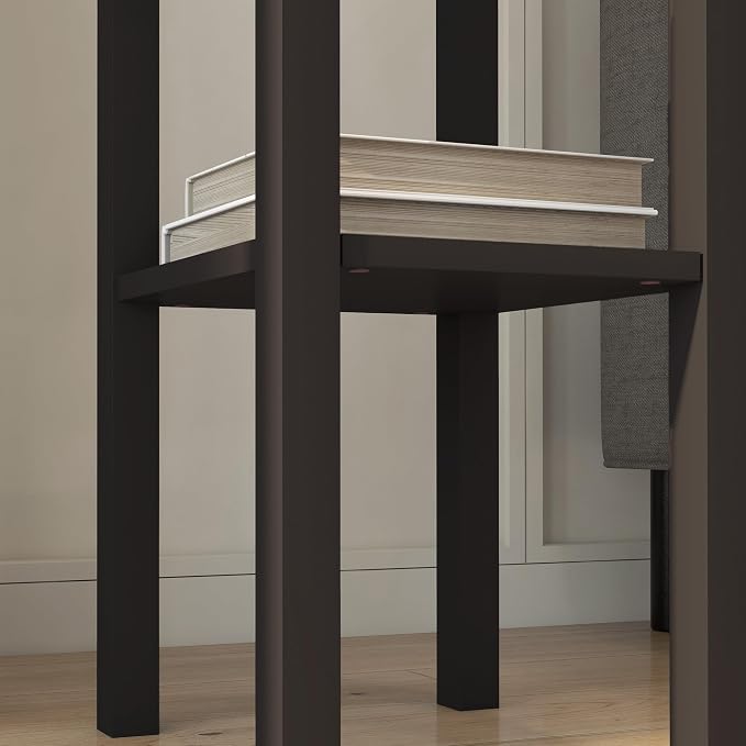 HOMCOM Narrow End Table with Drawer and Bottom Shelf, Slim Side Table for Small Spaces, Skinny Modern Accent Desk for Living Room, Set of 1, Coffee