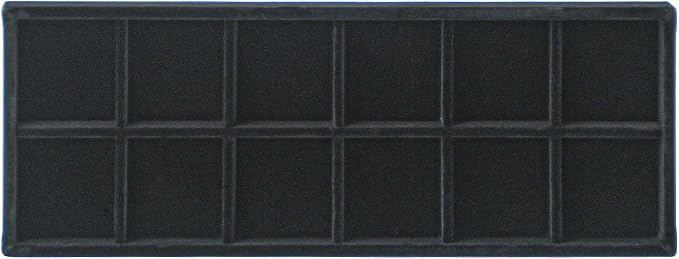 Divided Drawer Organizer, Velvet Jewelry Storage Tray for Necklace, Bracelet, Ring, Earring Display - Bedside Nightstand Desk Holder for Phone, Watch, Sunglasses, Cosmetics Storage/Black/12grid