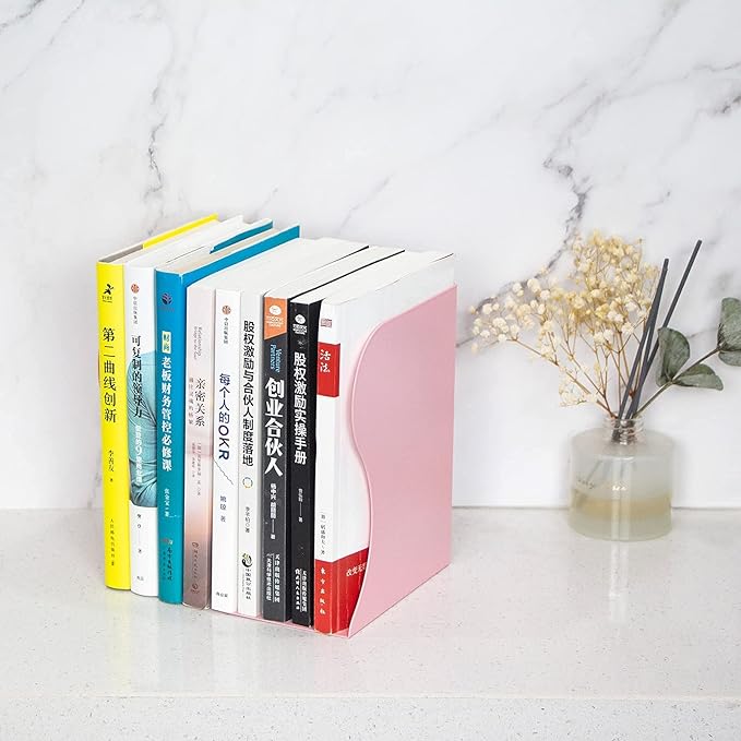 Aobopar Adjustable Book Ends, Metal Bookends for Heavy Books, Desk Book Holder for Shelves, Book Organizer for Desk, Suitable for Office, Home and School Use (Black)