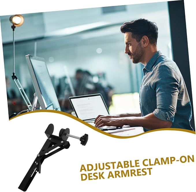 2PCS Adjustable Clamp-On Desk Extender Drawer Ergonomic Keyboard Stand for Arm Support No Drilling Needed Compatible Desks